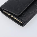 GUCCI GG Canvas Guccissima Key Case Leather Black Gold Tone 138093 Auth 197933V-14