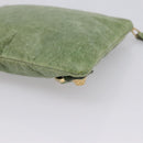 Balenciaga Wallet Leather Green Gold 186191 Auth 197936A-15