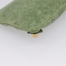 Balenciaga Wallet Leather Green Gold 186191 Auth 197936A-16