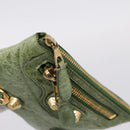 Balenciaga Wallet Leather Green Gold 186191 Auth 197936A-8