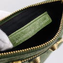 Balenciaga Wallet Leather Green Gold 186191 Auth 197936A-9