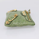 Balenciaga Wallet Leather Green Gold 186191 Auth 197936A-4
