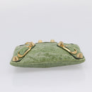 Balenciaga Wallet Leather Green Gold 186191 Auth 197936A-6