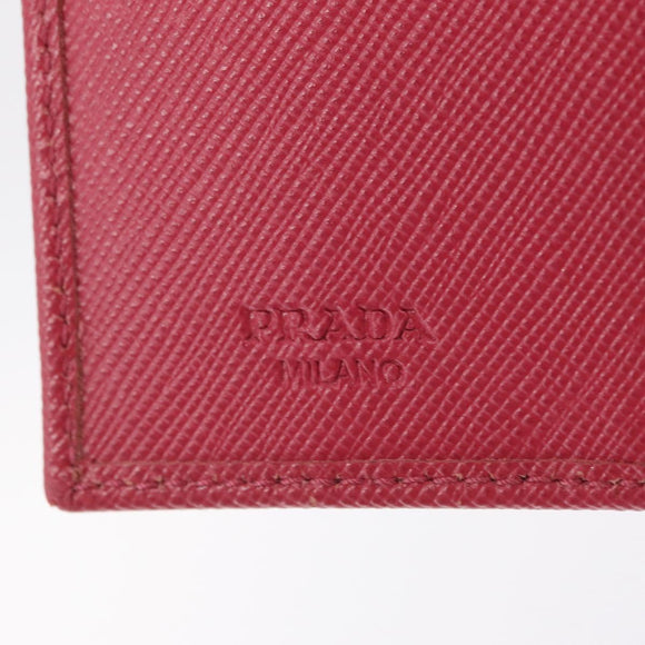 PRADA Bifold Wallet Saffiano leather Pink Gold Auth 197939M
