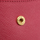 PRADA Bifold Wallet Saffiano leather Pink Gold Auth 197939M-9