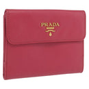 PRADA Bifold Wallet Saffiano leather Pink Gold Auth 197939M-1