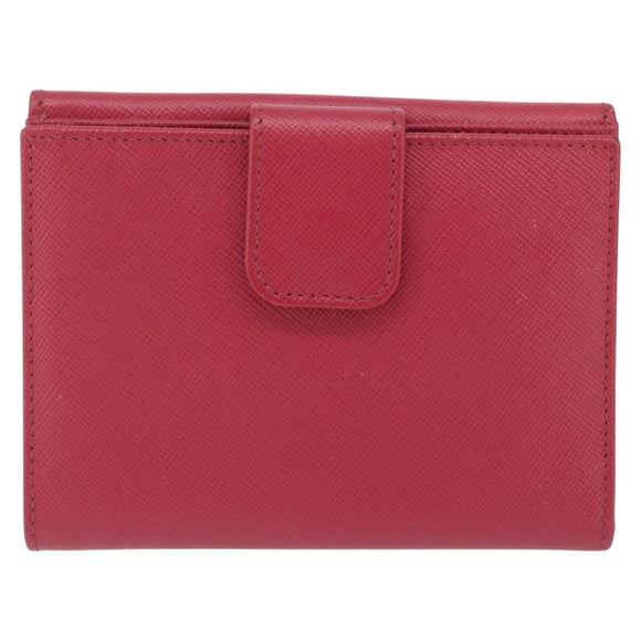 PRADA Bifold Wallet Saffiano leather Pink Gold Auth 197939M