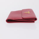PRADA Bifold Wallet Saffiano leather Pink Gold Auth 197939M-3