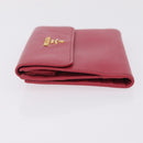 PRADA Bifold Wallet Saffiano leather Pink Gold Auth 197939M-4