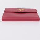 PRADA Bifold Wallet Saffiano leather Pink Gold Auth 197939M-6