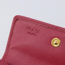 PRADA Card Case Saffiano leather Pink Gold Auth 197943M-9