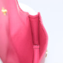 PRADA Card Case Saffiano leather Pink Gold Auth 197943M-18