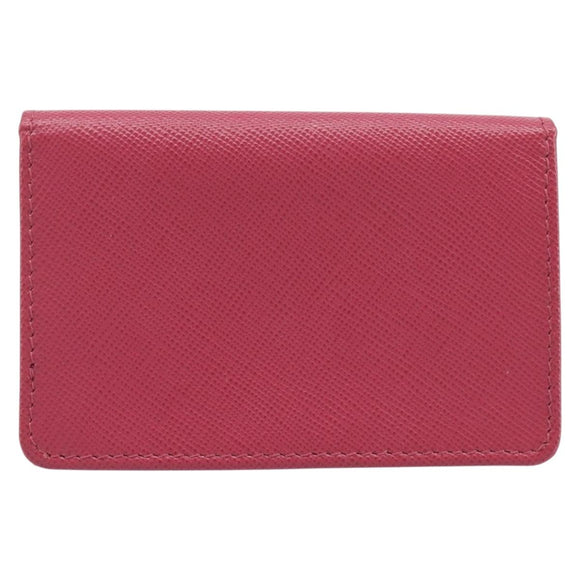 PRADA Card Case Saffiano leather Pink Gold Auth 197943M