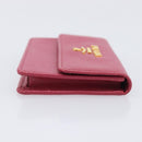 PRADA Card Case Saffiano leather Pink Gold Auth 197943M-3