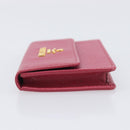 PRADA Card Case Saffiano leather Pink Gold Auth 197943M-4