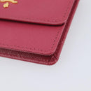 PRADA Card Case Saffiano leather Pink Gold Auth 197943M-7