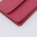 PRADA Card Case Saffiano leather Pink Gold Auth 197943M-14