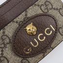GUCCI GG Supreme Card Case PVC Beige 597557 Auth 197945V-12
