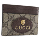 GUCCI GG Supreme Card Case PVC Beige 597557 Auth 197945V-1