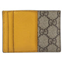 GUCCI GG Supreme Card Case PVC Beige 597557 Auth 197945V-3