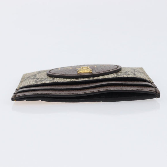 GUCCI GG Supreme Card Case PVC Beige 597557 Auth 197945V