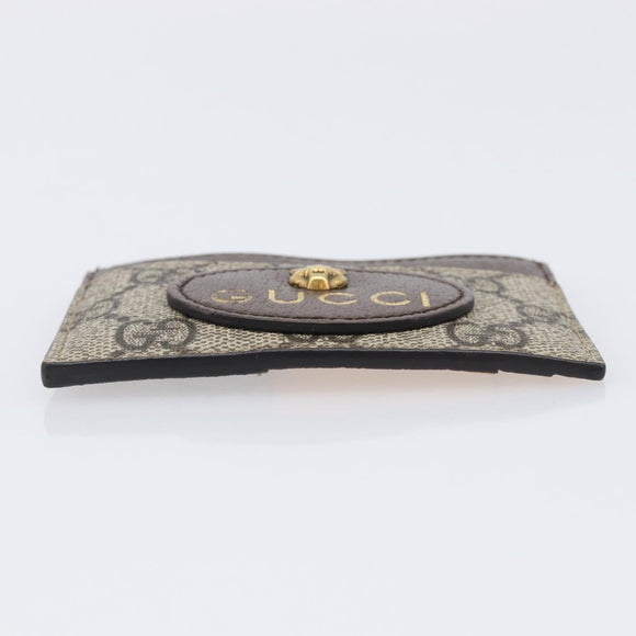 GUCCI GG Supreme Card Case PVC Beige 597557 Auth 197945V
