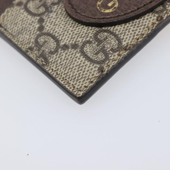 GUCCI GG Supreme Card Case PVC Beige 597557 Auth 197945V