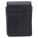 CHANEL Cigarette Case Caviar Skin Black Gold CC Auth 197948-3
