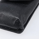 CHANEL Cigarette Case Caviar Skin Black Gold CC Auth 197948-8