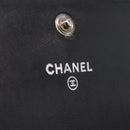 CHANEL Matelasse Card Case Lamb Skin Black Silver CC Auth 197949M-14