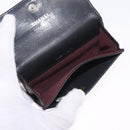 CHANEL Matelasse Card Case Lamb Skin Black Silver CC Auth 197949M-16