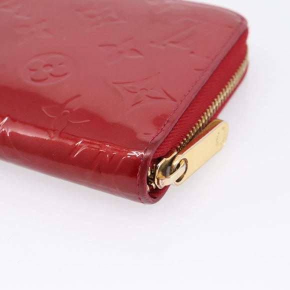 LOUIS VUITTON Monogram Vernis Zippy Wallet Pomme D'amour M91981 LV Auth 197950A