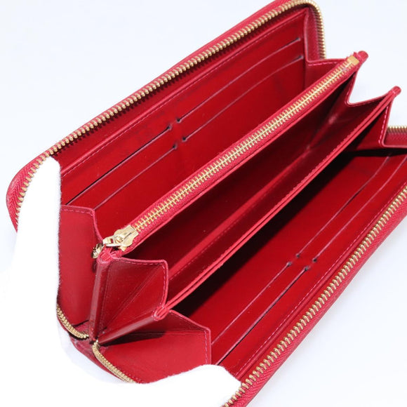 LOUIS VUITTON Monogram Vernis Zippy Wallet Pomme D'amour M91981 LV Auth 197950A