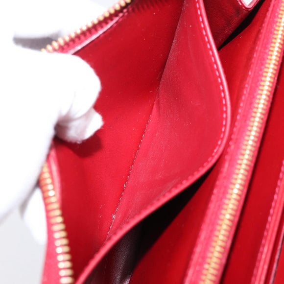 LOUIS VUITTON Monogram Vernis Zippy Wallet Pomme D'amour M91981 LV Auth 197950A