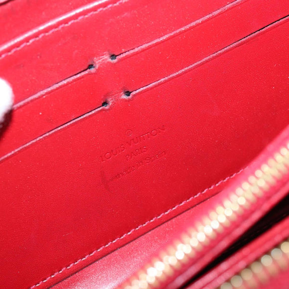 LOUIS VUITTON Monogram Vernis Zippy Wallet Pomme D'amour M91981 LV Auth 197950A