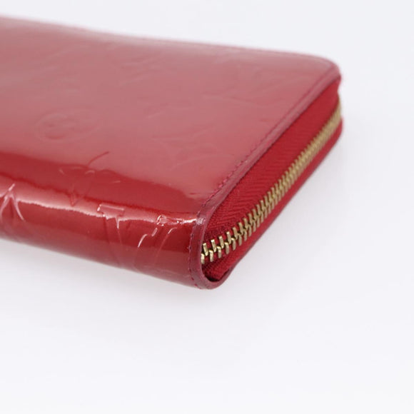 LOUIS VUITTON Monogram Vernis Zippy Wallet Pomme D'amour M91981 LV Auth 197950A