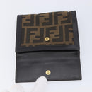 FENDI Zucca Canvas Bifold Wallet Black Brown Auth 197952V-26