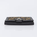FENDI Zucca Canvas Bifold Wallet Black Brown Auth 197952V-5