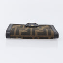 FENDI Zucca Canvas Bifold Wallet Black Brown Auth 197952V-6