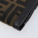 FENDI Zucca Canvas Bifold Wallet Black Brown Auth 197952V-7