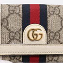 GUCCI GG Marmont Sherry Line GG Supreme Wallet PVC Beige 644334 Auth 197954V-17