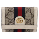 GUCCI GG Marmont Sherry Line GG Supreme Wallet PVC Beige 644334 Auth 197954V-13
