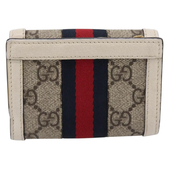 GUCCI GG Marmont Sherry Line GG Supreme Wallet PVC Beige 644334 Auth 197954V
