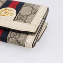 GUCCI GG Marmont Sherry Line GG Supreme Wallet PVC Beige 644334 Auth 197954V-7