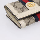 GUCCI GG Marmont Sherry Line GG Supreme Wallet PVC Beige 644334 Auth 197954V-14