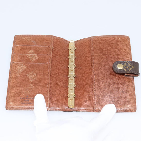LOUIS VUITTON Monogram Agenda PM Day Planner Cover R20005 LV Auth 197955