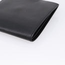 Christian Dior Bifold Wallet Leather Black Gold Auth 197957-15