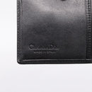 Christian Dior Bifold Wallet Leather Black Gold Auth 197957-10