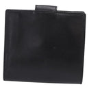 Christian Dior Bifold Wallet Leather Black Gold Auth 197957-2