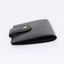 Christian Dior Bifold Wallet Leather Black Gold Auth 197957-3